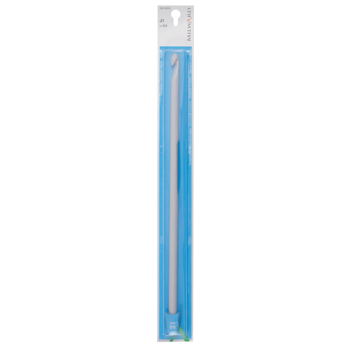 Milward grey 8mm Tunisian crochet hook, 30cm long with knob end