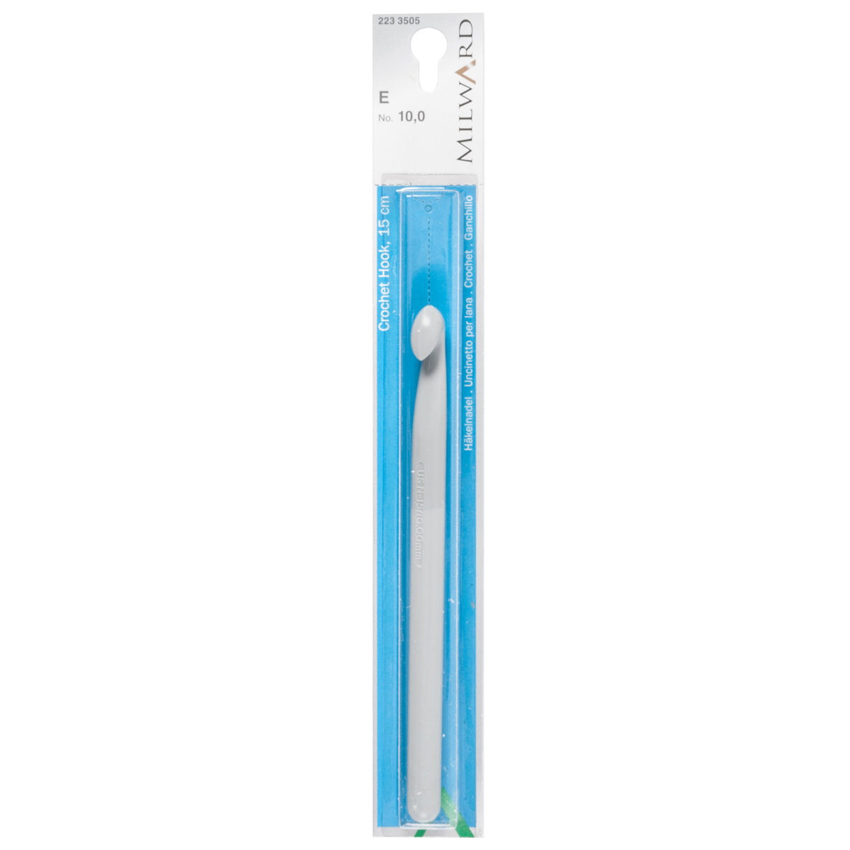 Milward grey 10mm crochet hook, 15cm long