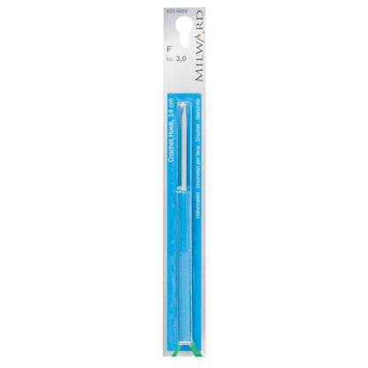 Milward 3mm pearl grey aluminium crochet hook with plastic handle