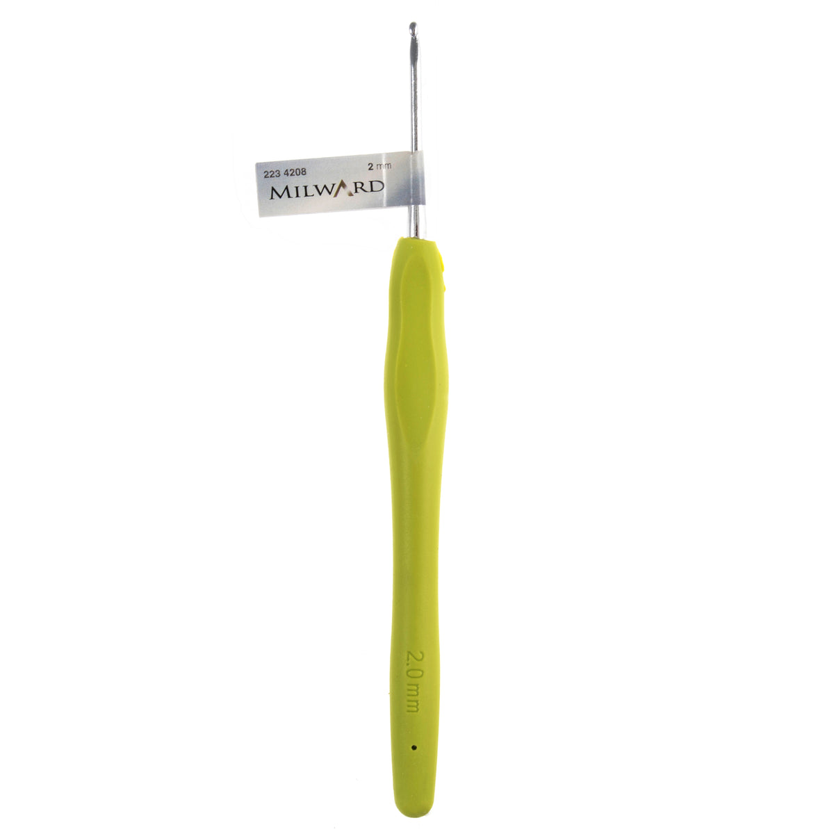 Milward 2mm crochet hook with green soft grip handle