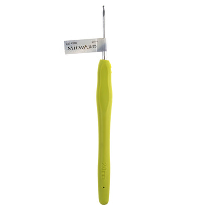 Milward 2mm crochet hook with green soft grip handle
