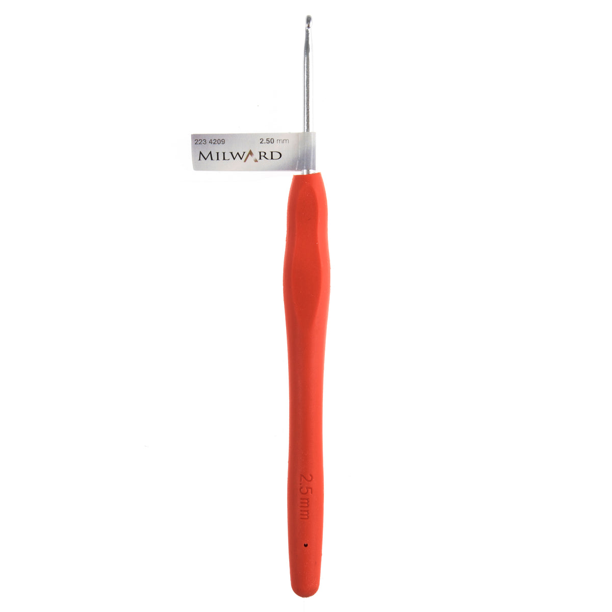 Milward 2.5mm crochet hook with orange soft grip handle