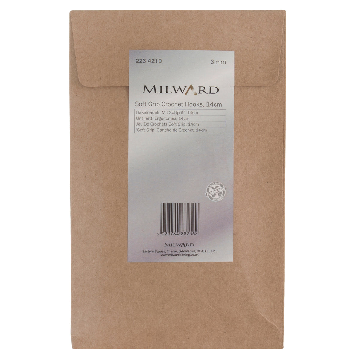 Milward 3mm crochet hook with pink soft grip handle