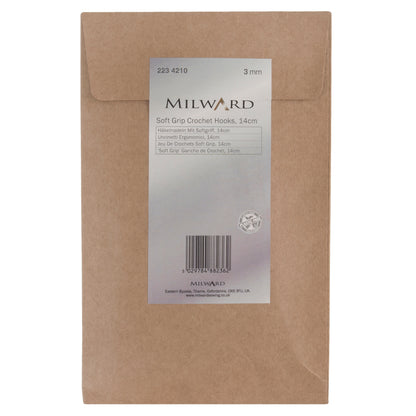 Milward 3mm crochet hook with pink soft grip handle
