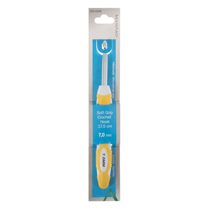 Milward 7.00mm crochet hook with coloured soft-grip handle