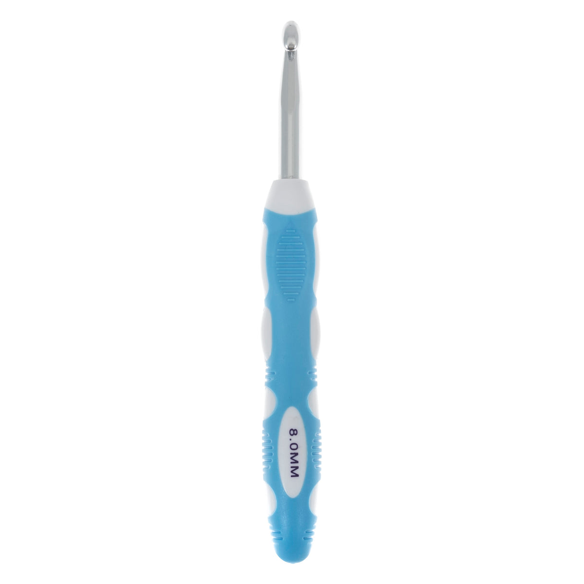 Milward 8.00mm crochet hook with coloured soft-grip handle