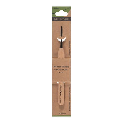 2.5mm crochet hook with beech wood handle