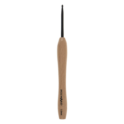 3mm crochet hook with beech wood handle