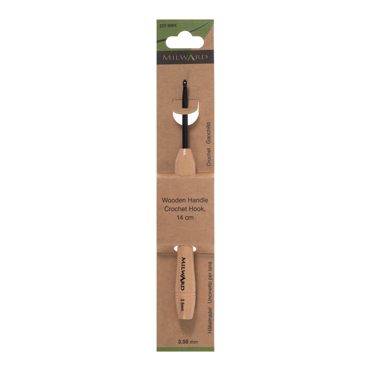 Milward 3.5mm crochet hook with beech wood handle