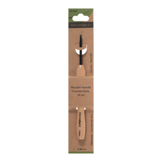 Milward 3.5mm crochet hook with beech wood handle