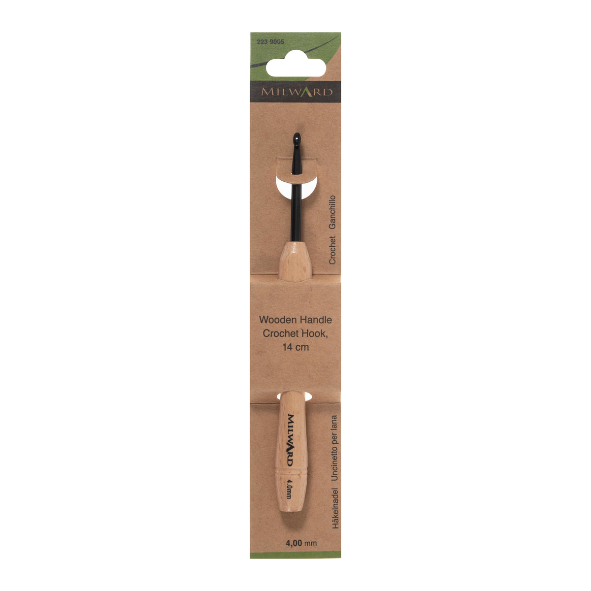 Milward 4mm crochet hook with beech wood handle
