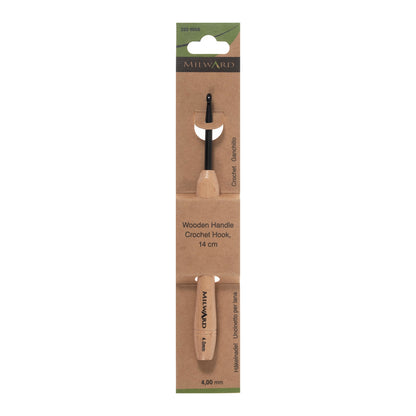 Milward 4mm crochet hook with beech wood handle
