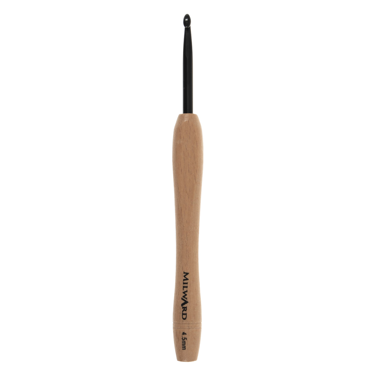 Milward 4.5mm crochet hook with beech wood handle