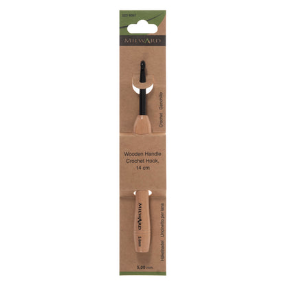 Milward 5mm crochet hook with beech wood handle