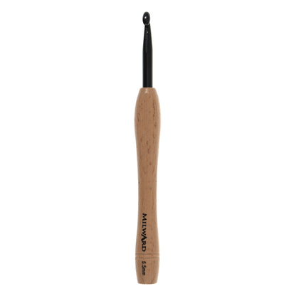 Milward 5.5mm crochet hook with beech wood handle
