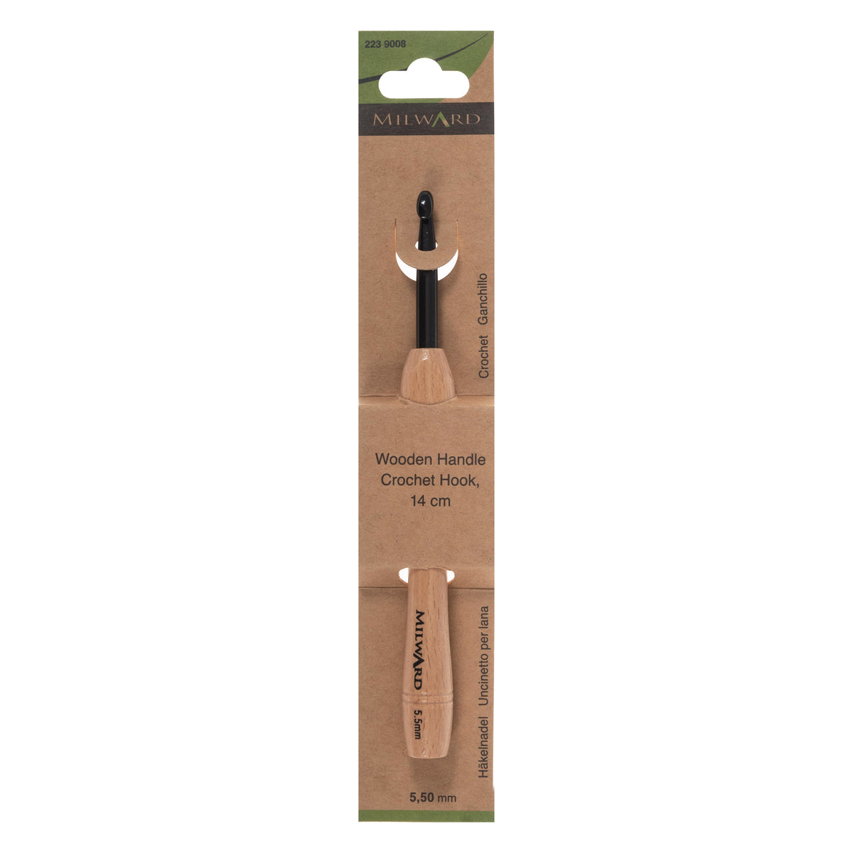 Milward 5.5mm crochet hook with beech wood handle