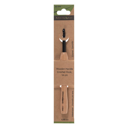 Milward 5.5mm crochet hook with beech wood handle