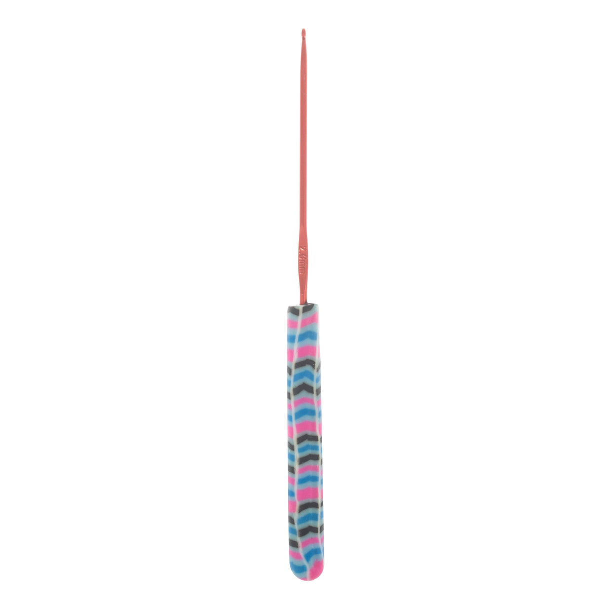 Milward 2.0mm crochet hook with patterned polymer clay handle