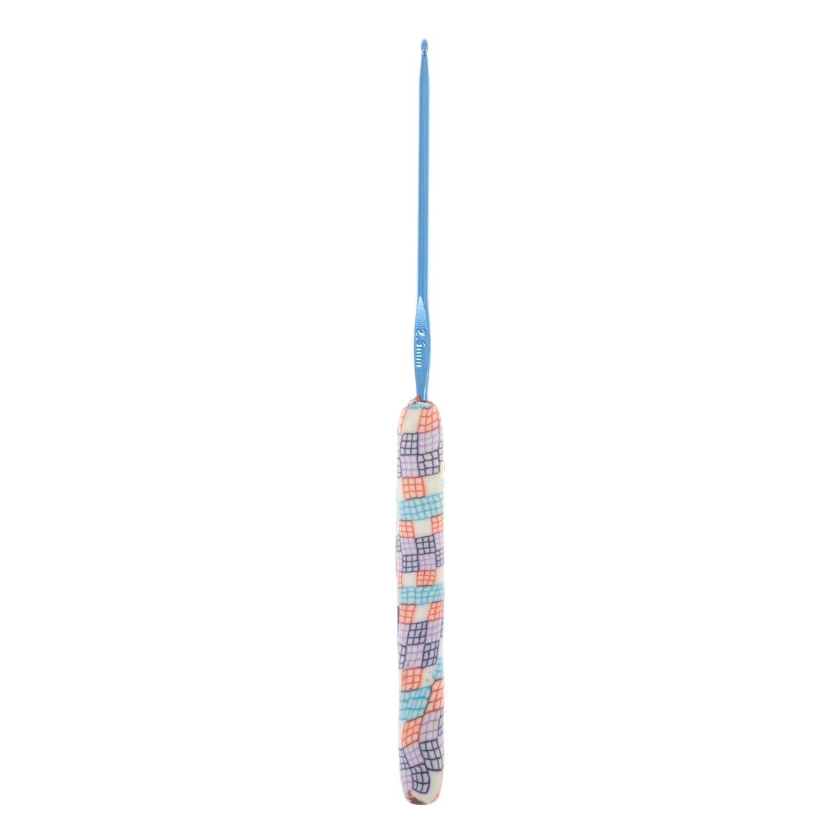 Milward 2.5mm crochet hook with patterned polymer clay handle