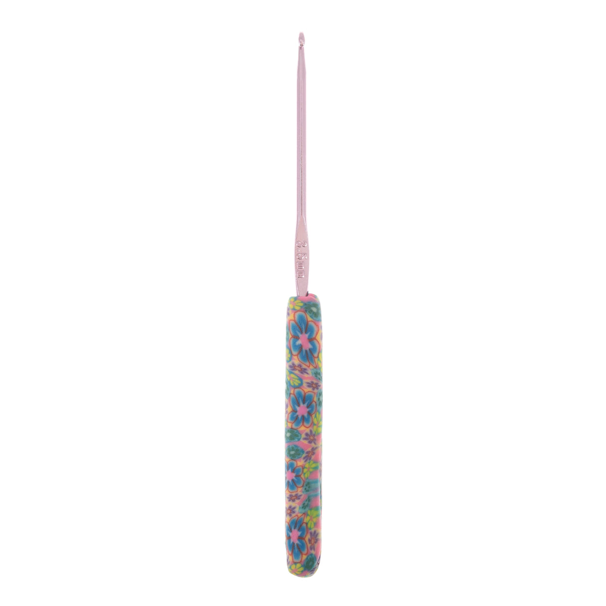 Milward 3.5mm crochet hook with patterned polymer clay handle