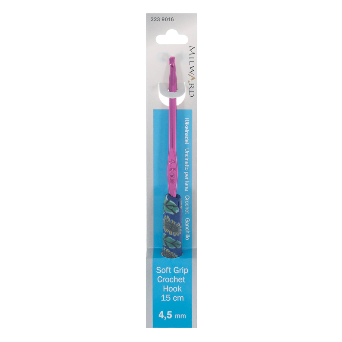 Milward 4.5mm crochet hook with patterned polymer clay handle