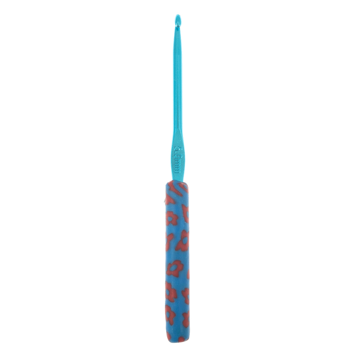 Milward 5.0mm crochet hook with patterned polymer clay handle