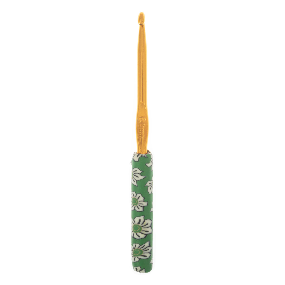 Milward 6.0mm crochet hook with patterned polymer clay handle