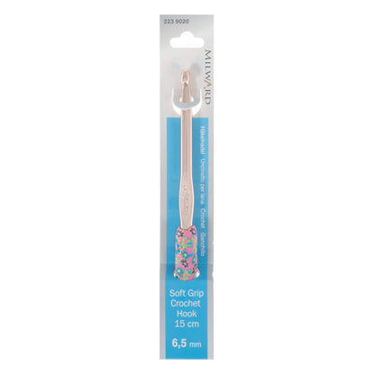 Milward 6.5mm crochet hook with patterned polymer clay handle