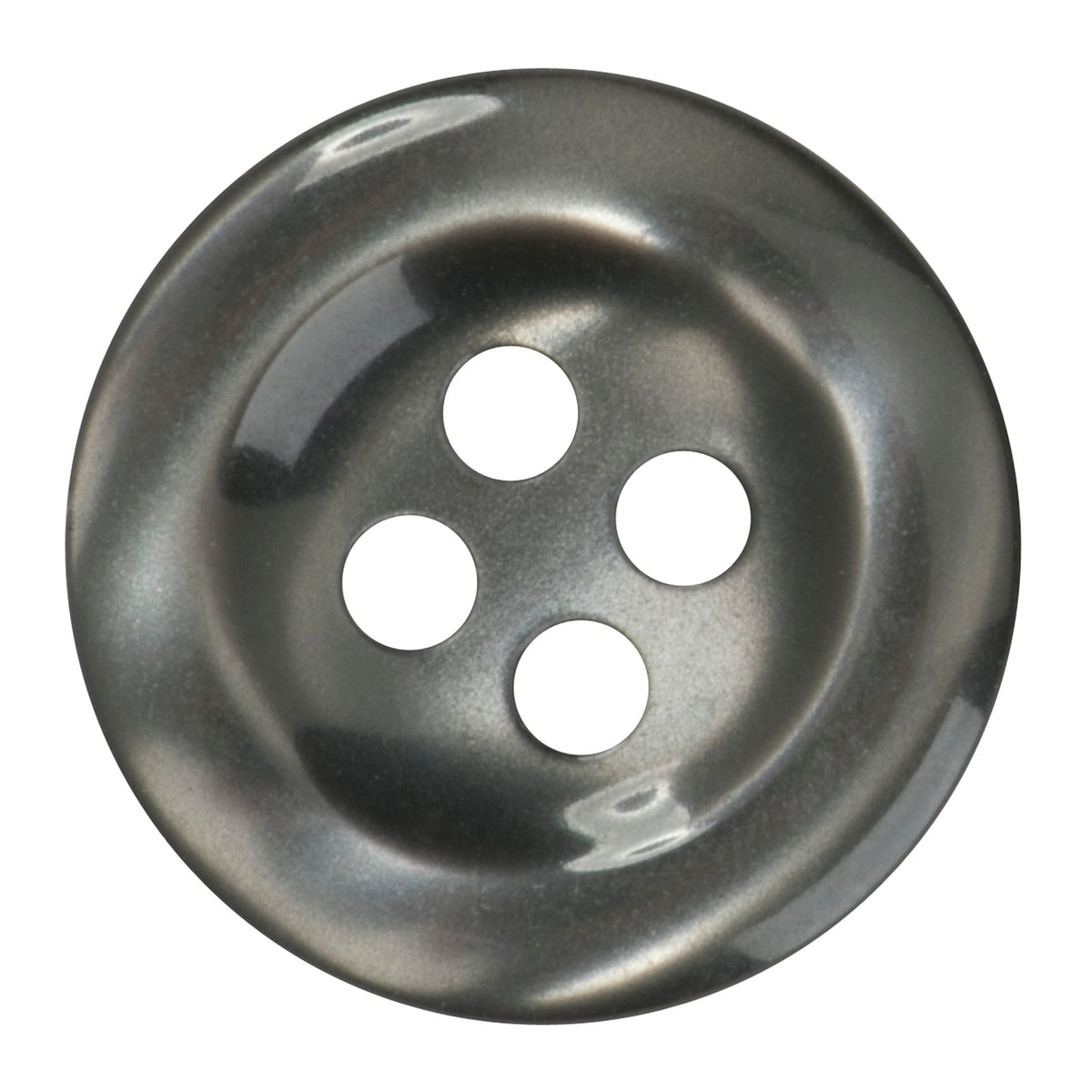Pack of grey plastic trouser buttons in two sizes