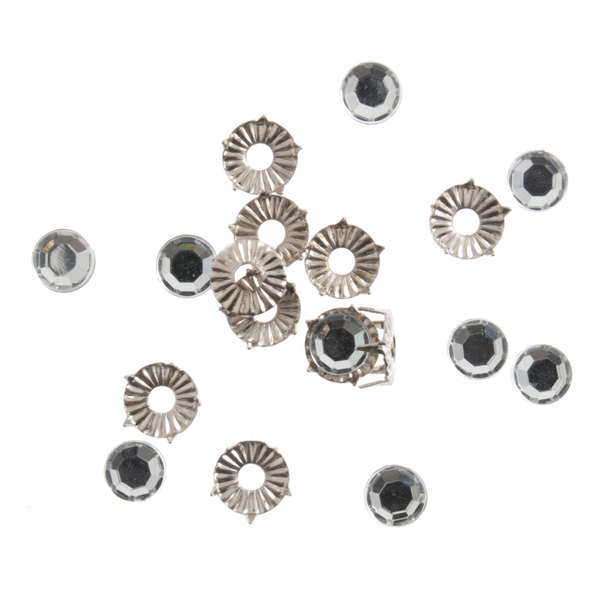 Pack of large clear crystal clip-on rhinestones