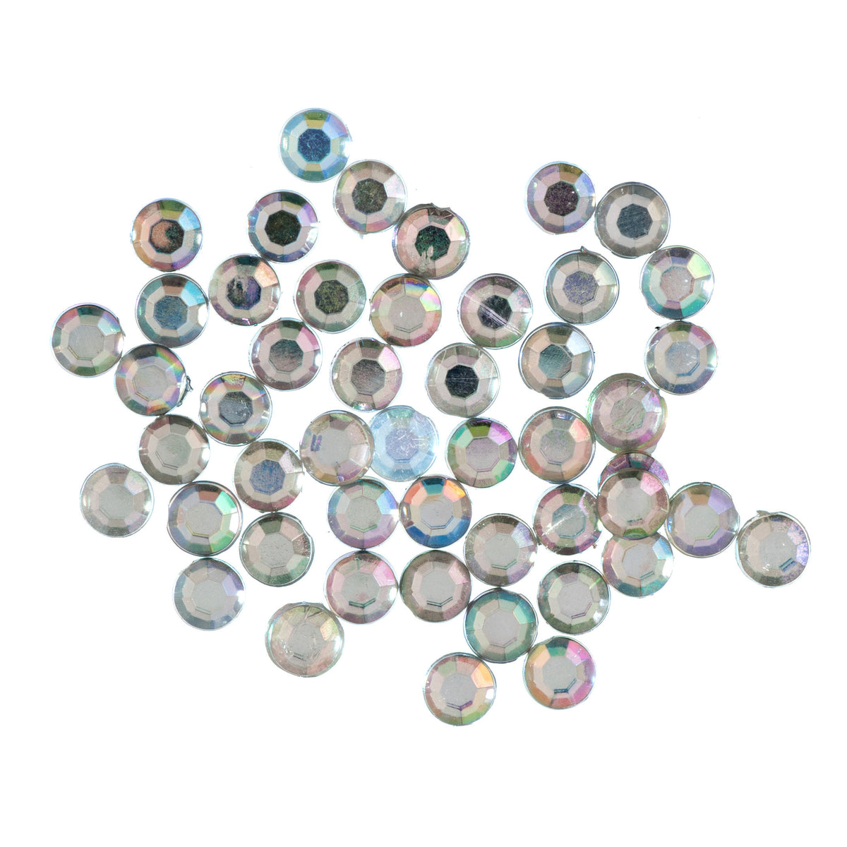 Pack of clear crystal flat-backed iron-on rhinestones, 4mm