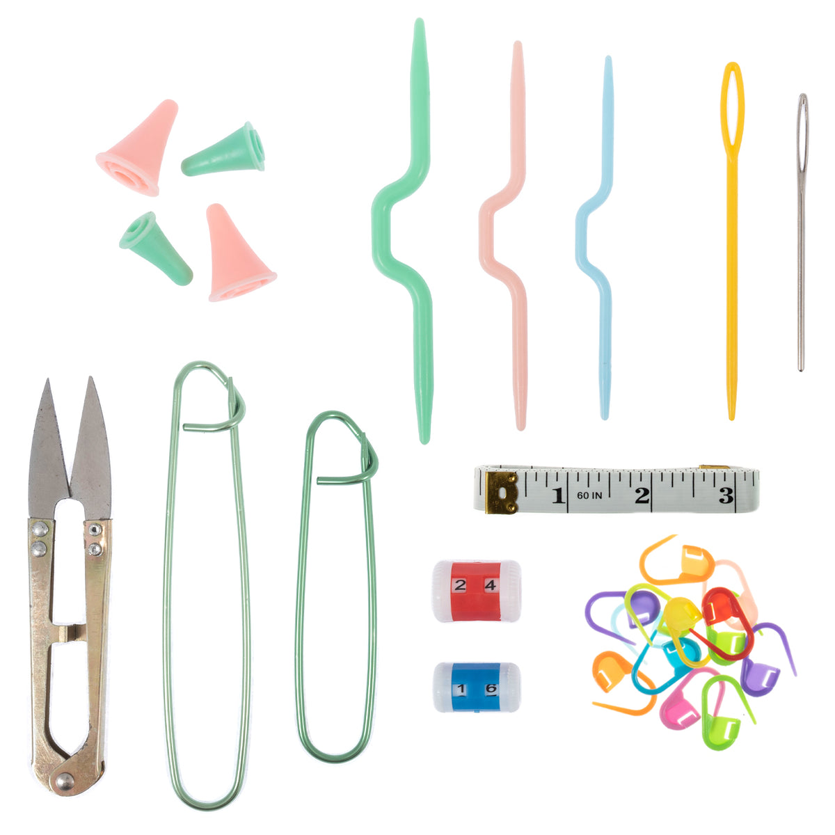Milward knitting accessory set in a compartment storage box