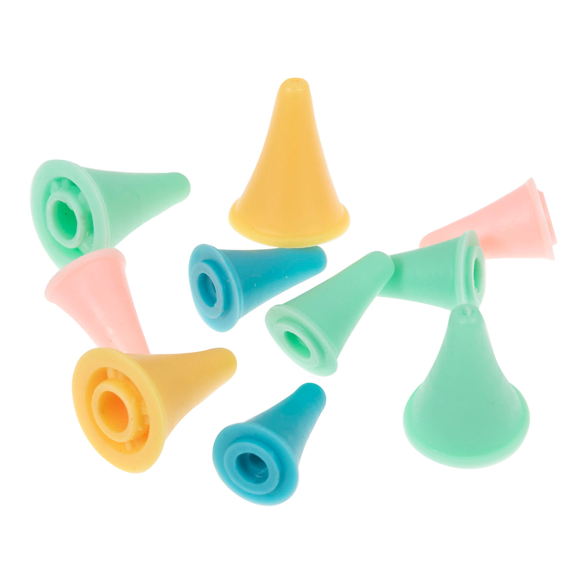 Cone shaped rubber knitting needle point protectors