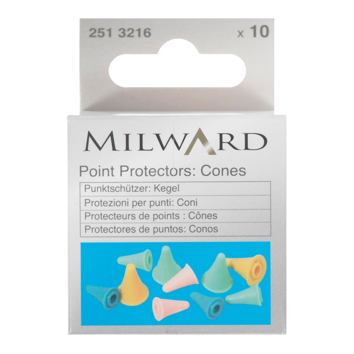 Cone shaped rubber knitting needle point protectors