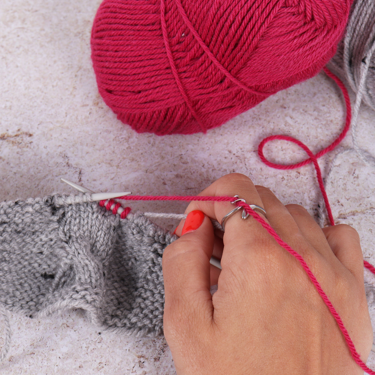 Steel yarn guide ring for knitting and crochet