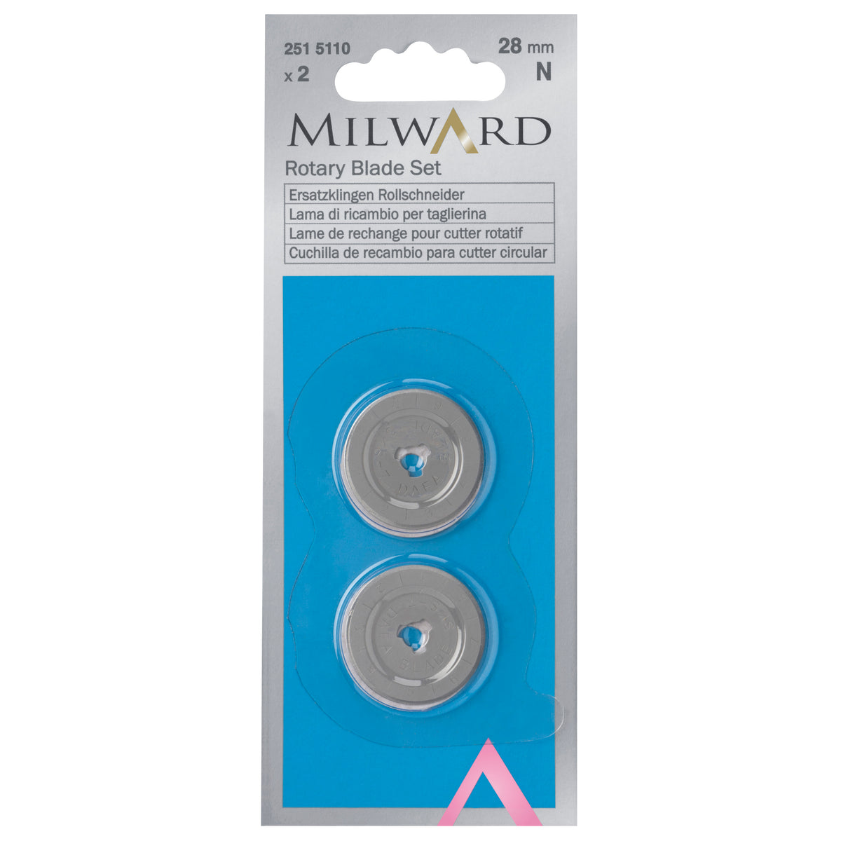 Two 28mm replacement rotary cutter blades