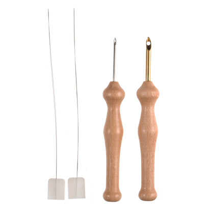 Milward size 9 punch needle set with maple handles