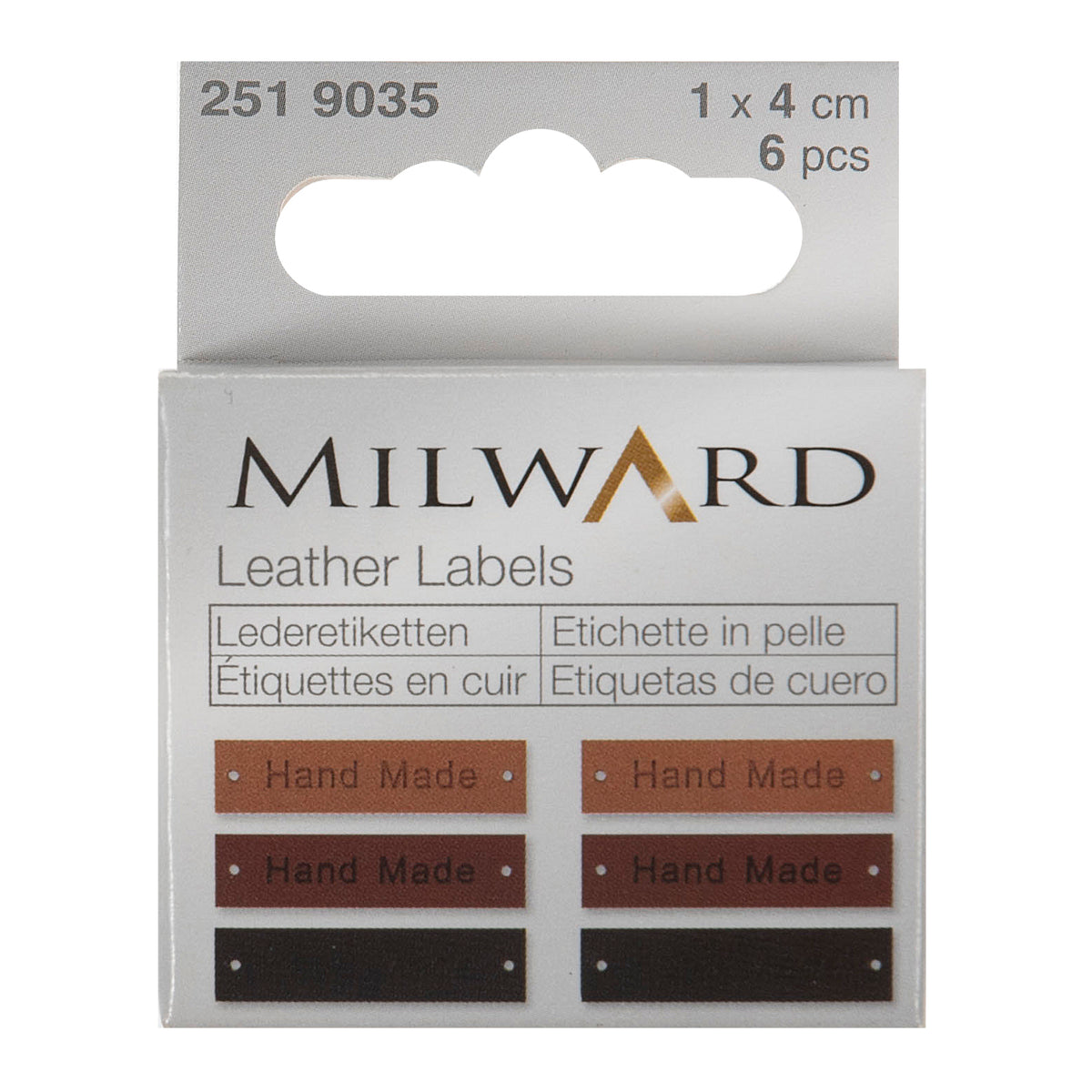 Milward Labels - Leather - 1 x 4cm - 6 Pieces