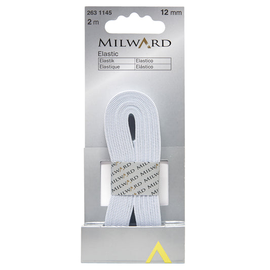 White 12mm knitted elastic