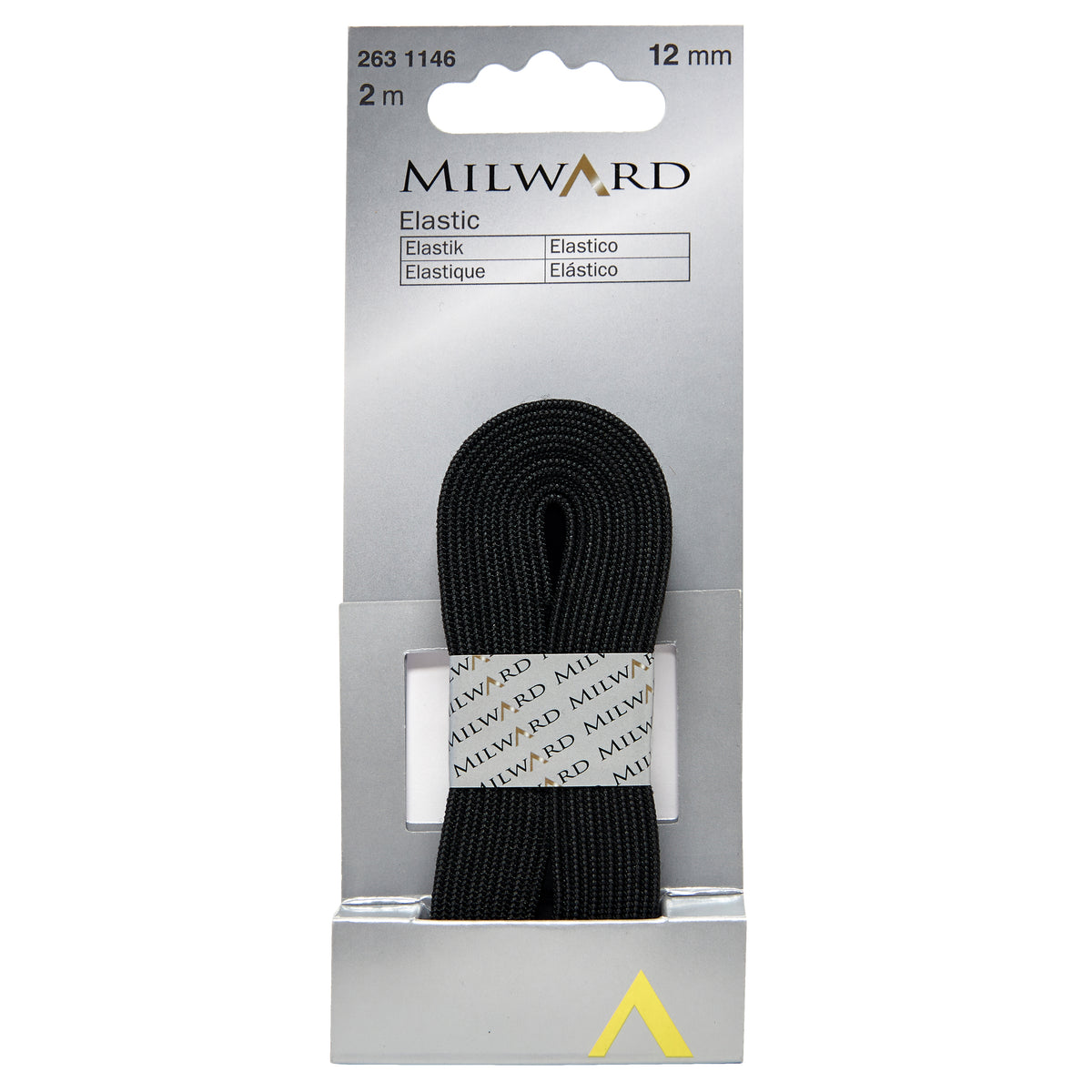 Black 12mm knitted elastic
