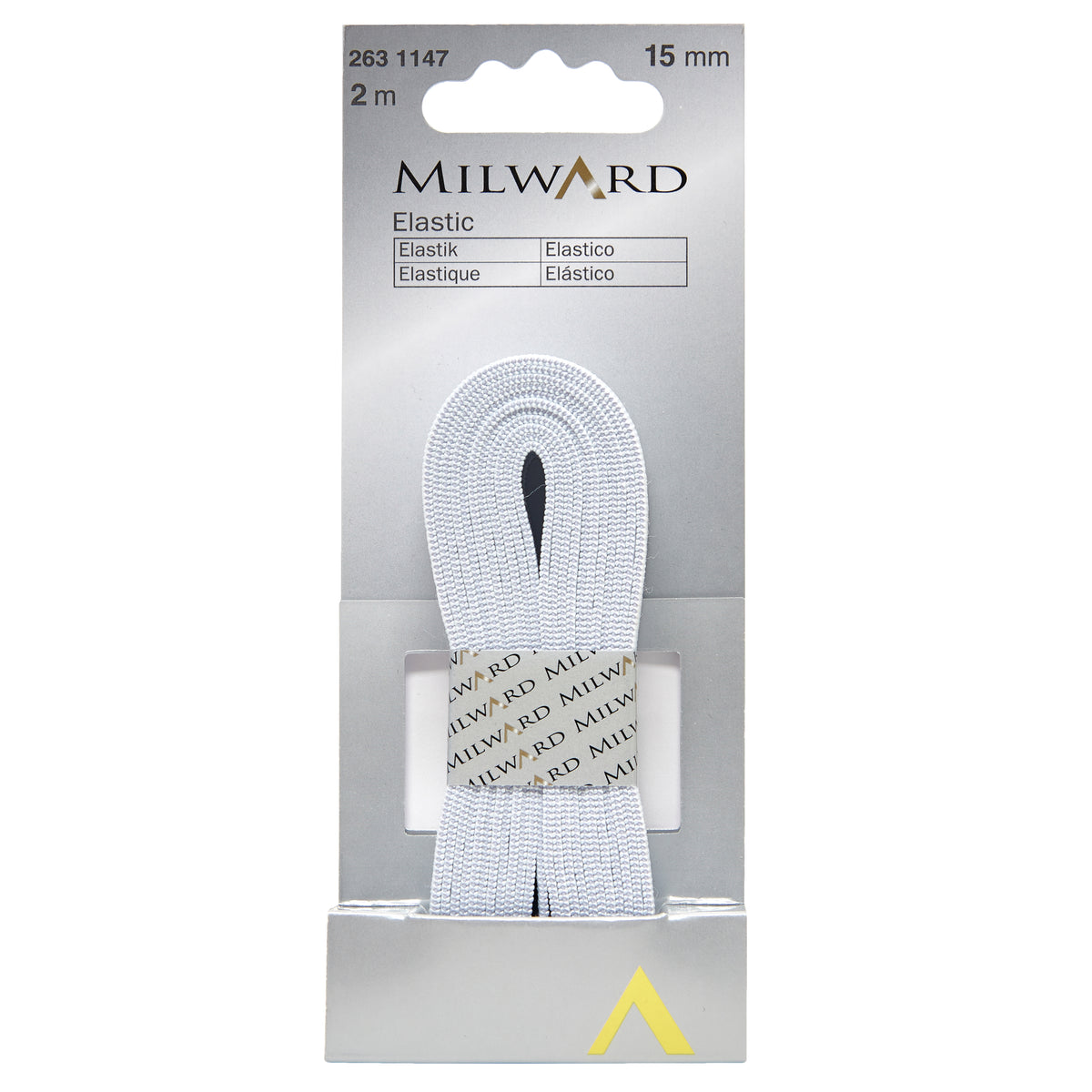 White 15mm knitted elastic