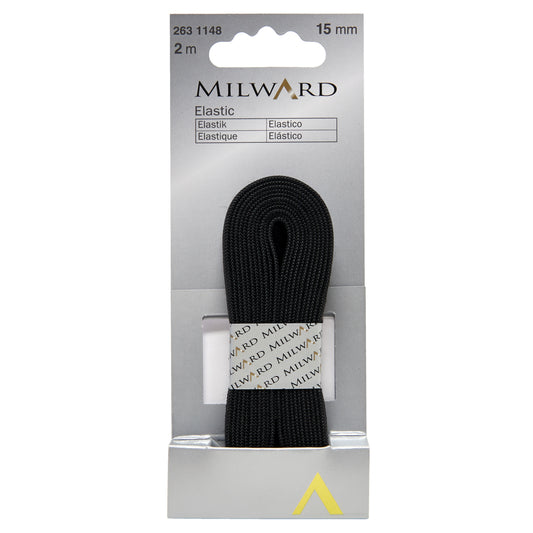 Black 15mm knitted elastic