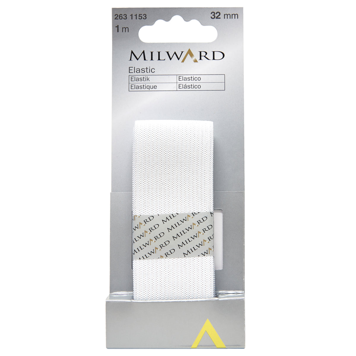White 32mm knitted elastic