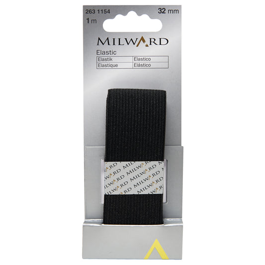 Black 32mm knitted elastic