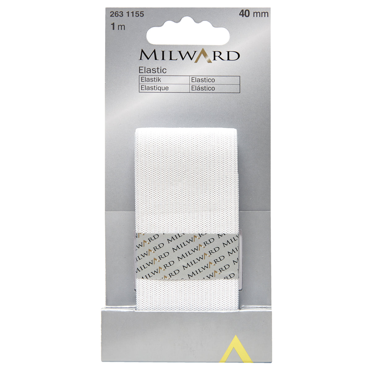 White 40mm knitted elastic