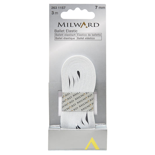 White 7mm ballet shoe elastic