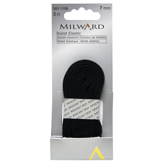 Black 7mm ballet shoe elastic