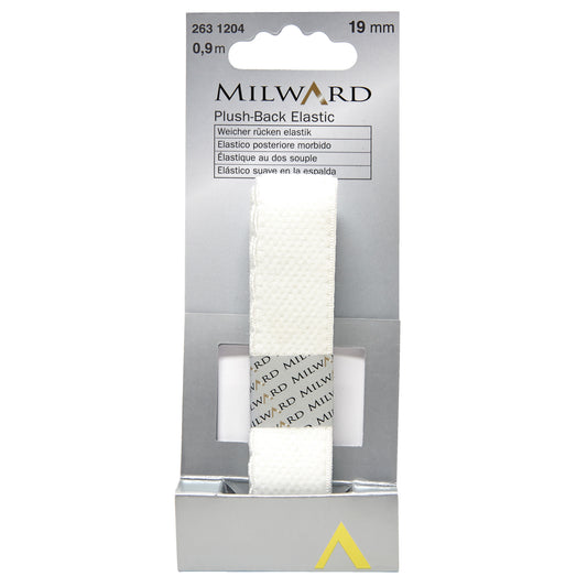 White 19mm plush-back elastic