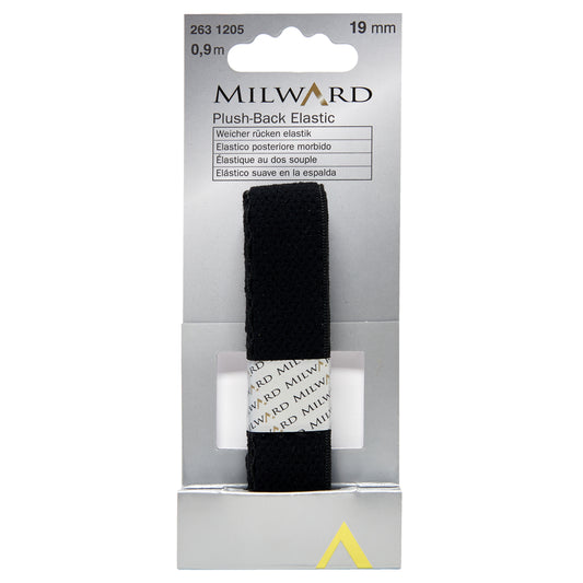 Black 19mm plush-back elastic