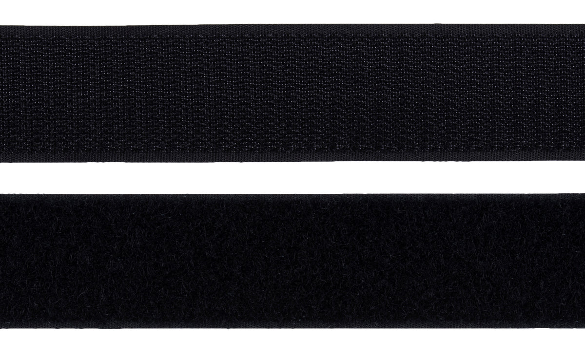 Black sew-on hook and loop tape